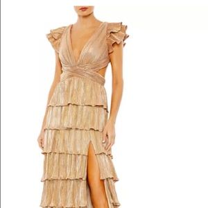 Mac Duggal Metallic Tiered Gown
